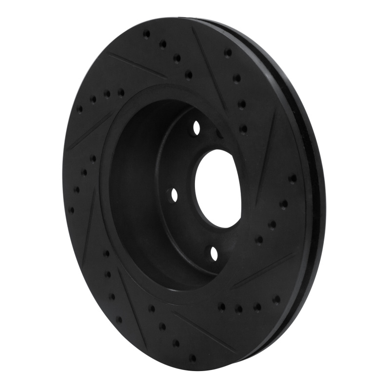 Land Rover Range Rover Brake Rotor (1) - Front Right - R1 Concepts - Drilled & Slotted - Black - `94-`02